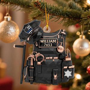 Police Vest Christmas Ornament - Personalized Gifts For Police Officer