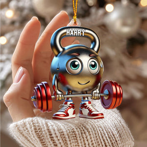 Gym Work Out Christmas Gift - Personalized Name Gym Ornament