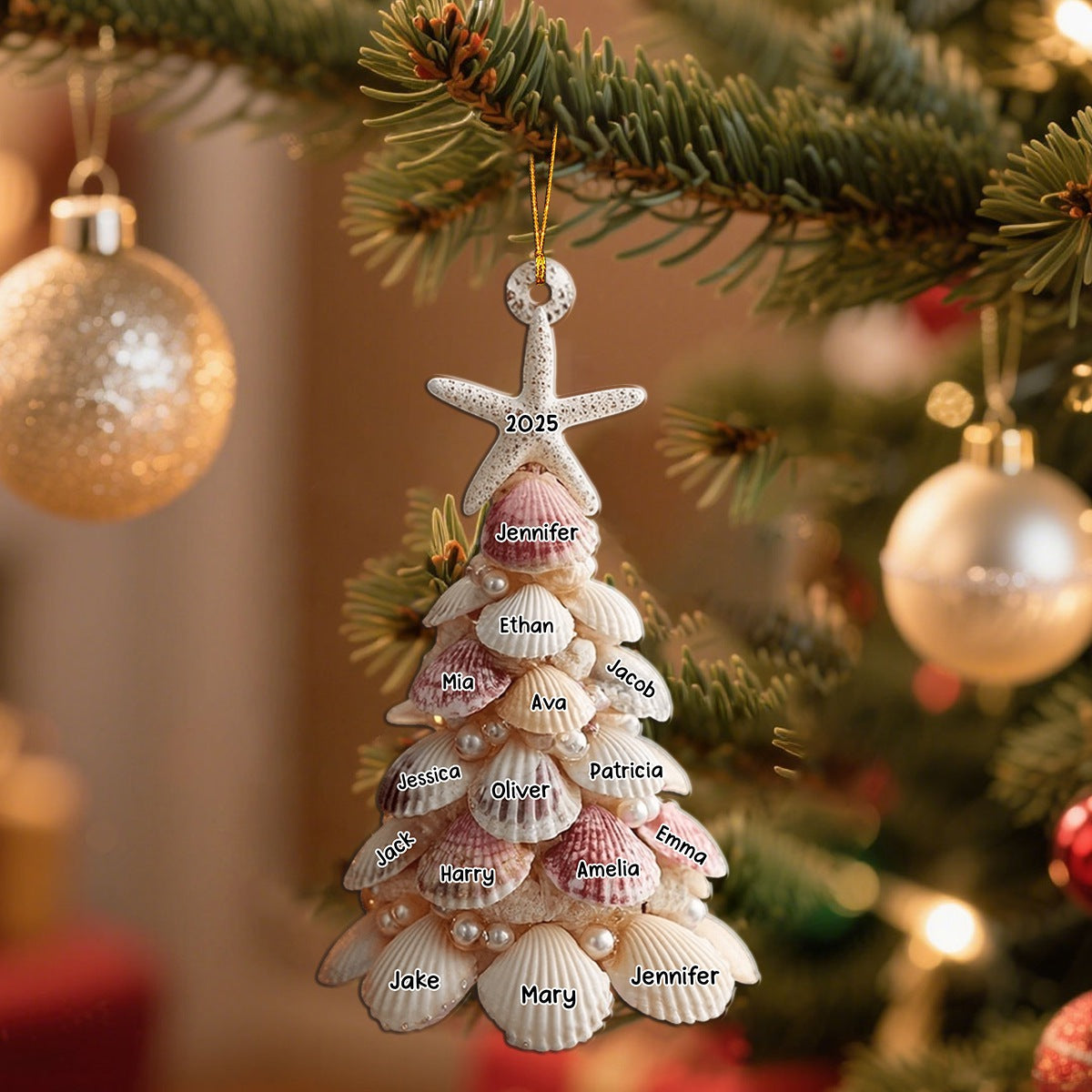 Seashell Christmas Tree - Personalized Acrylic Ornament