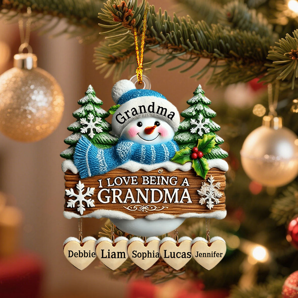 I Love Being Grandma Home Decor Personalized Christmas Ornament