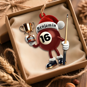 Custom Name Billiard Ornament, Billiard Lover Christmas Gift