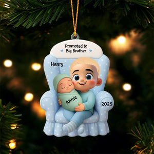 Big Brother, Big Sister And Baby Personalized Christmas Ornament, Baby Announcement Gift