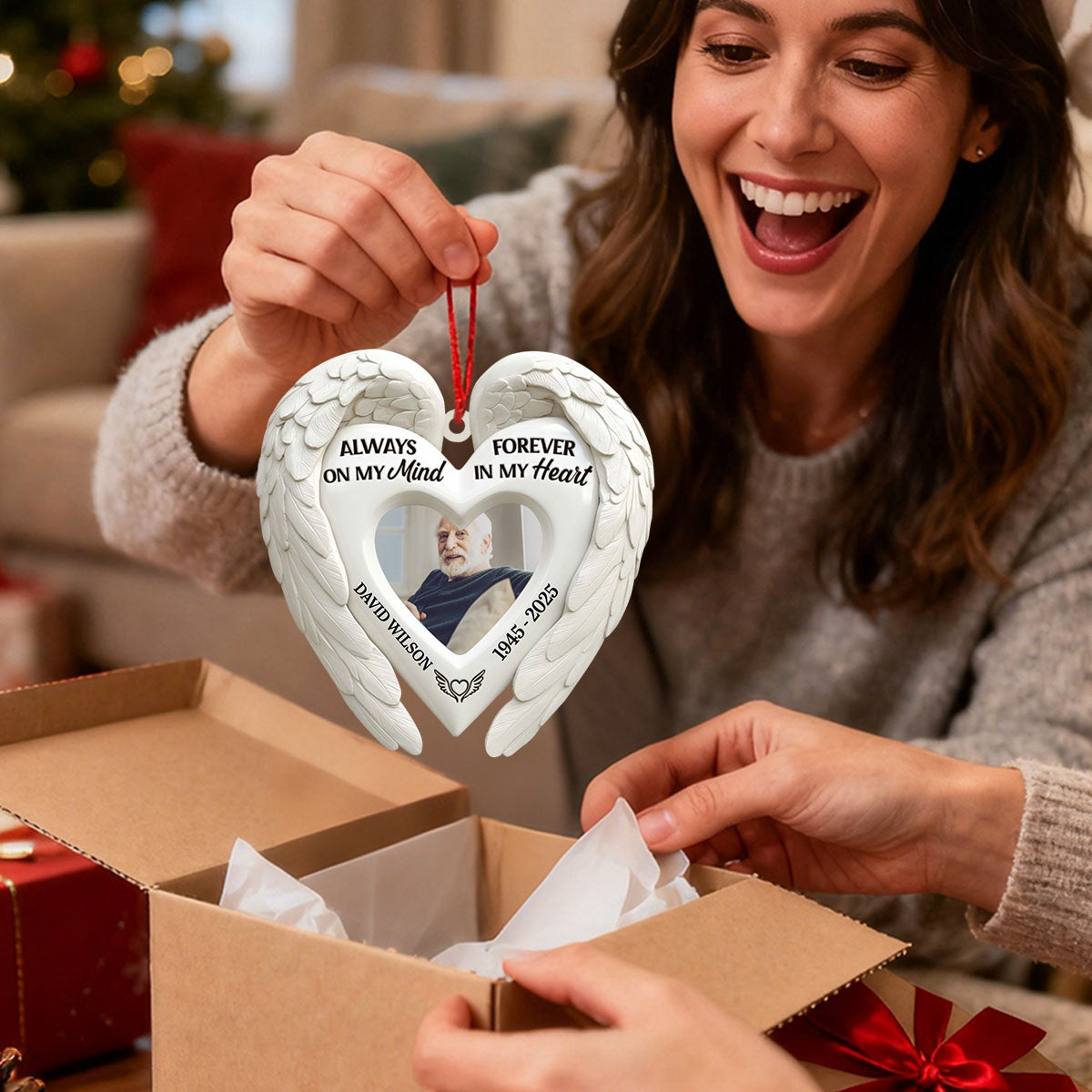 Angel Wings Memorial Personalized Acrylic Ornament