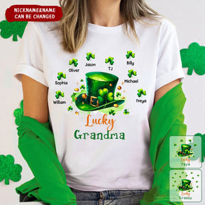 Personalized Lucky Grandma St Patricks Day Pure cotton T-shirt