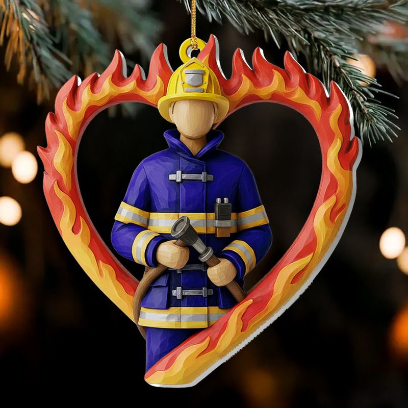 For A Brave Firefighter - Personalized Acrylic Ornament
