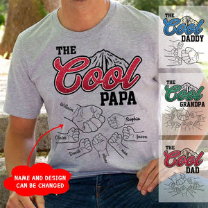 Personalized The Cool Dad Pure cotton T-shirt Loving Gift For Father, Grandfather, Grandpa