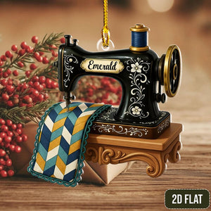 Personalized Sewing Machine Acrylic Ornament, Sewing Lover Keepsake, Crafter Gift