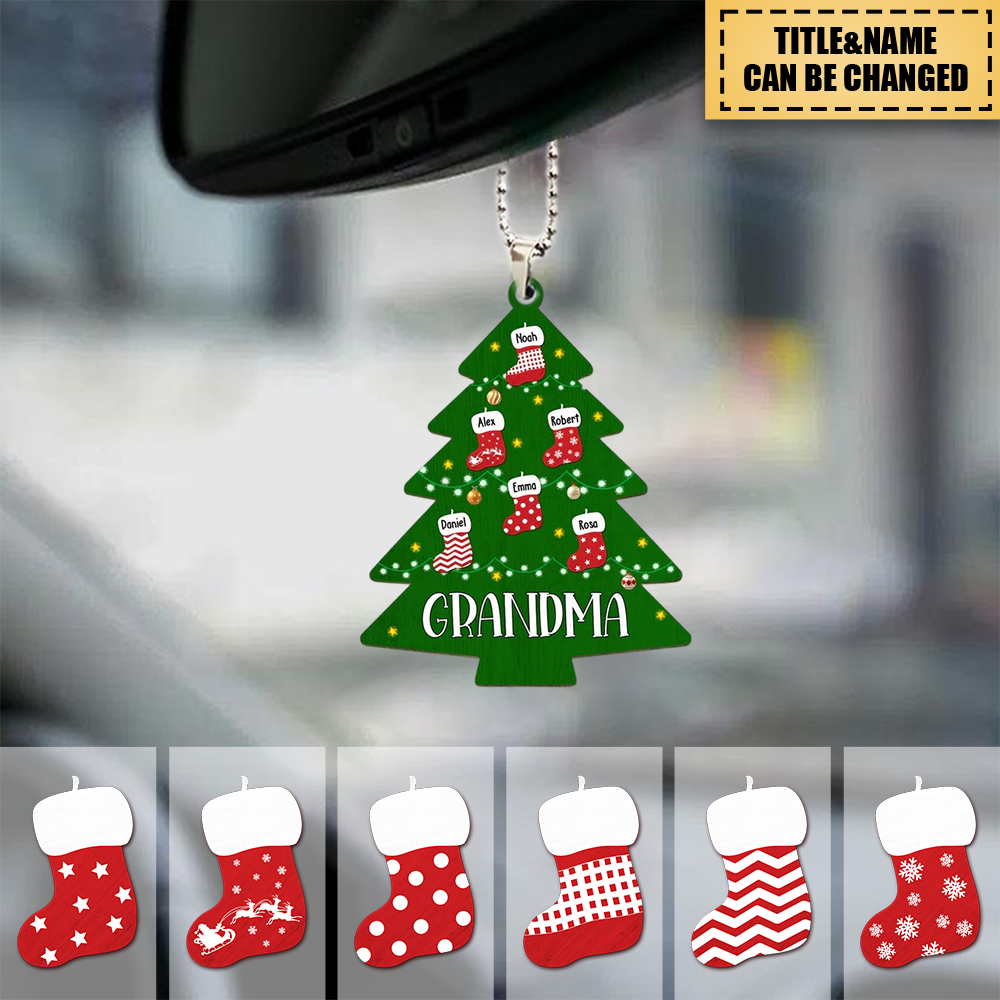 Personalized Gift For Grandma Christmas Socks Ornament