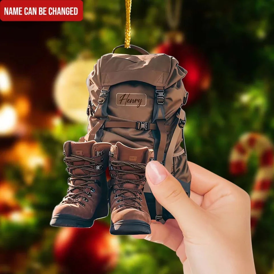 Personalized Hiking Acrylic Ornament Christmas Gift For Hiking Lovers, Camping Lovers