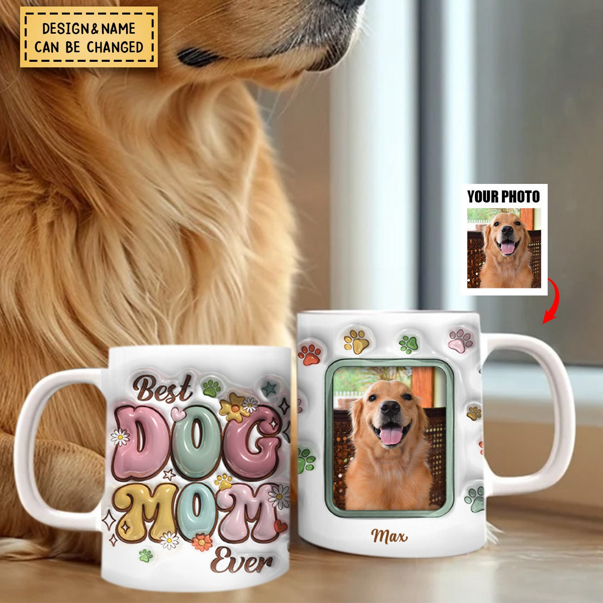 Custom Photo Best Dog Mom Ever-Personalized Mug