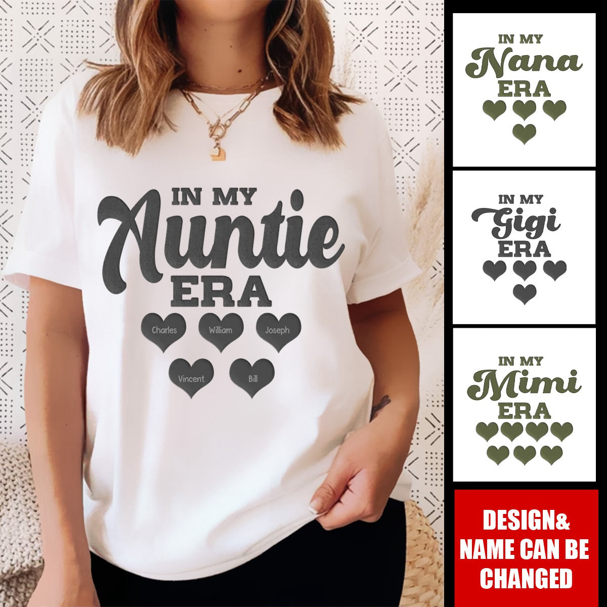 Personalized In My Auntie Era Pure cotton T-shirt