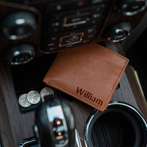 Personalized leather Wallet Gift for your husband,son