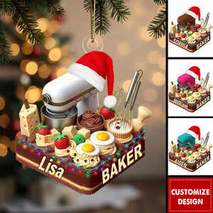 Making Cake Christmas Ornament, Personalized Acrylic Ornament