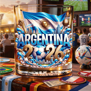 Personalized 2026 Soccer Country Whiskey Glass-Perfect Gift for Diehard Soccer Fans