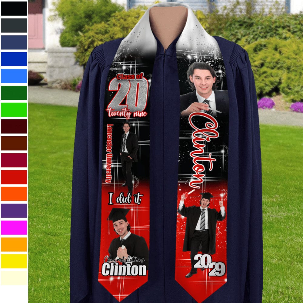 Personalized Graduation Sashes And Stoles-Custom Photo She Believed She Could Graduation Stoles