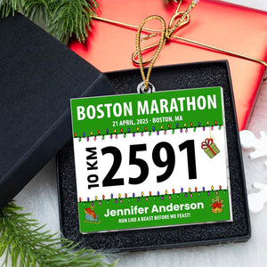 Race Bib For Runner - Personalized Acrylic Ornament