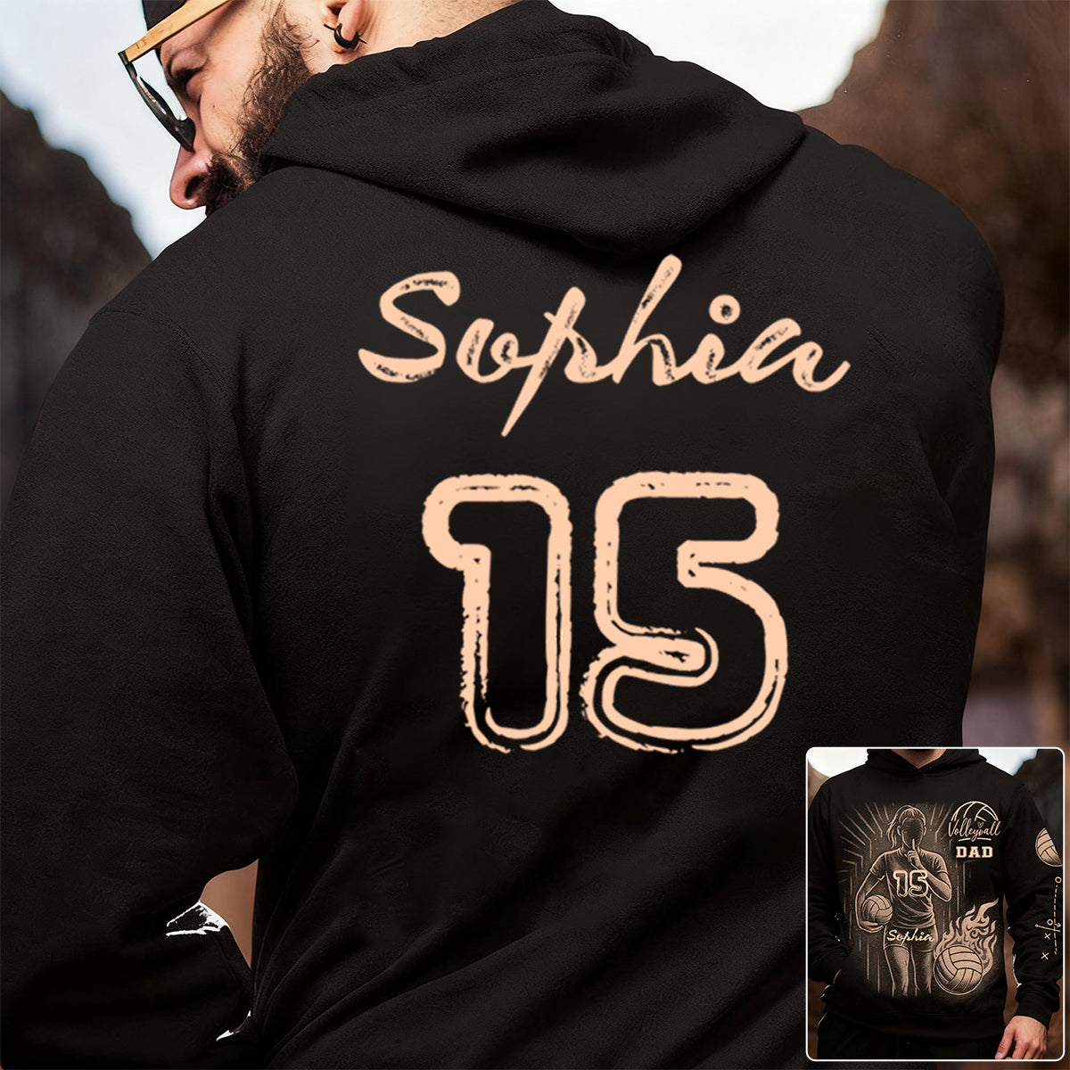 Bleach Style Volleyball Hoodie - Personalized Hoodie For Volleyball Mom