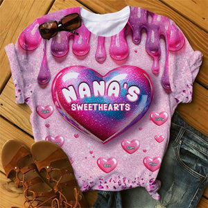 Personalized Grandma's Sweethearts Kids All-over Print T-Shirt