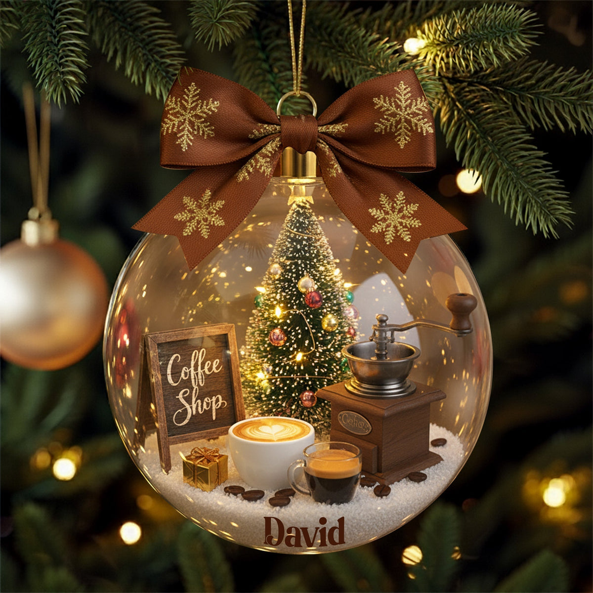 Vintage Coffee Ornament - Personalized Gifts For Coffee Lovers