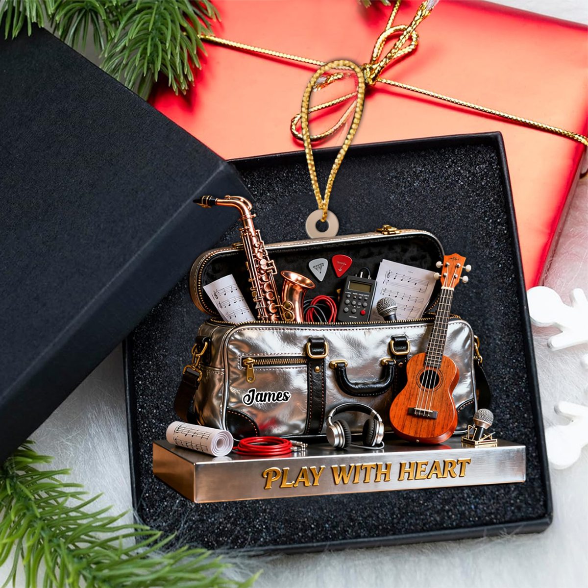 Personalized Musical Instrument Bag Themed Ornament,Musician Gift,Music Lover Gift