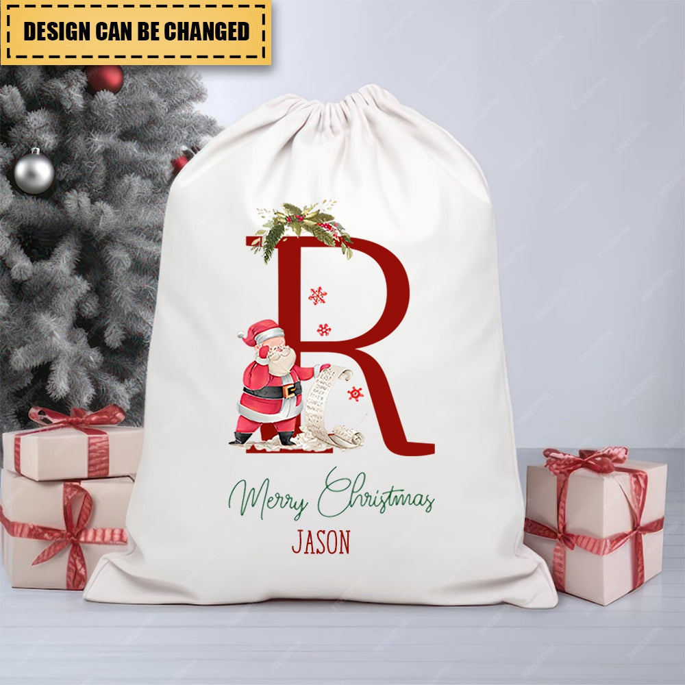 Personalized Name & Initial Christmas Gift Sack