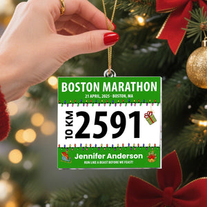 Race Bib For Runner - Personalized Acrylic Ornament