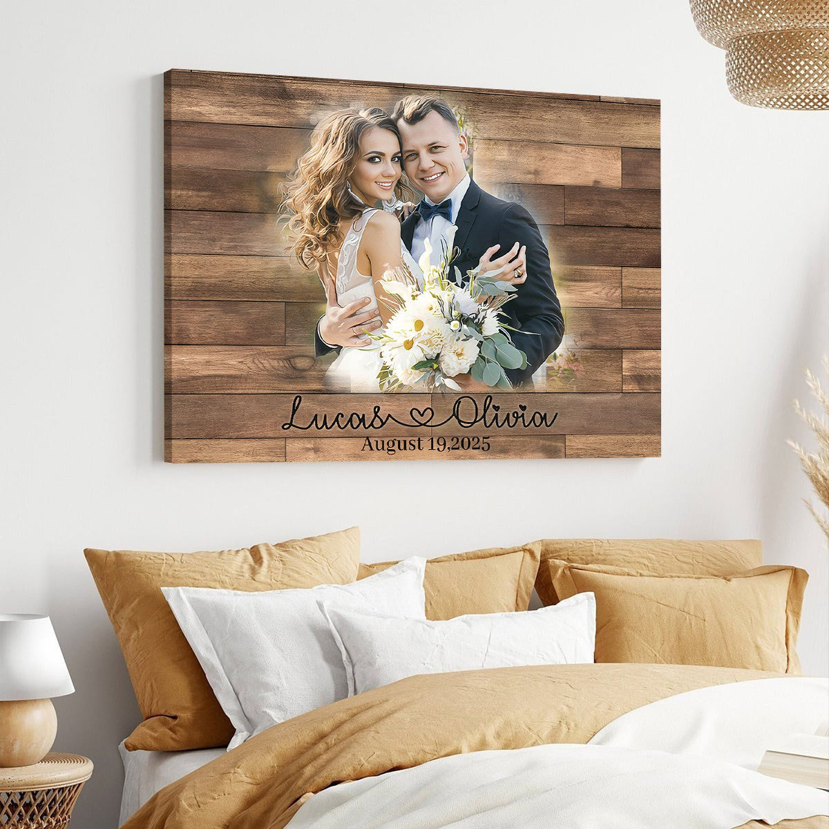 Custom Canvas Poster Personalized Family Couple Pet Portrait Painting From Photo Picture
