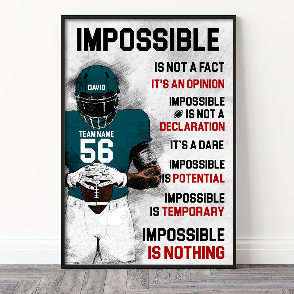 Personalized Football Canvas Print, Gift For Football Lovers