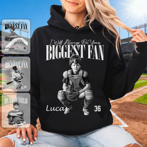 I'll Always Be Your Biggest Fan - Any Sport, Name, Number Personalized Pure Cotton Hoodie For Sport Players