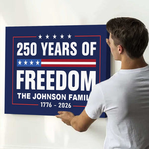 Custom Family Name 250 Years Of Freedom 1776-2026 4th Of July Personalized Canvas Poster