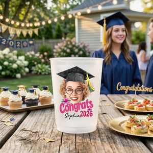 Congrats, Graduation Senior Personalized Gifts For Him, Her - Custom Photo Graduation Cups