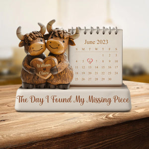 The Day I Found My Missing Piece - Personalized Couple Custom Shaped Acrylic Plaque