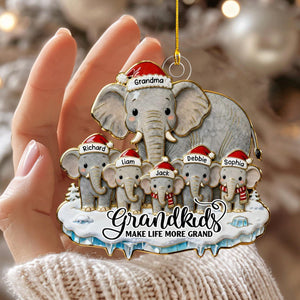 Grandkids Make Life More Grand - Family Personalized Christmas Ornament