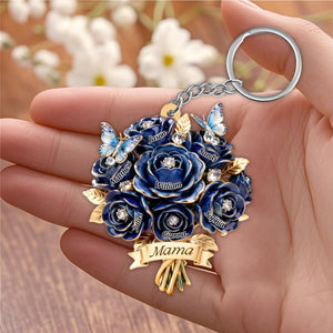 I Love You Mom - Personalized Mother Shaped Keychain