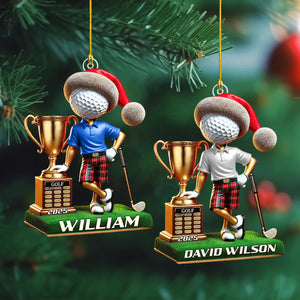 Personalized Name and Year Golf Champion Ornament
