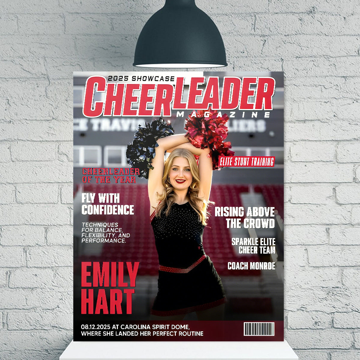 Personalized Cheerleader Magazine Cover Canvas, Custom Cheer Magazine Cover, Cheerleader Gift