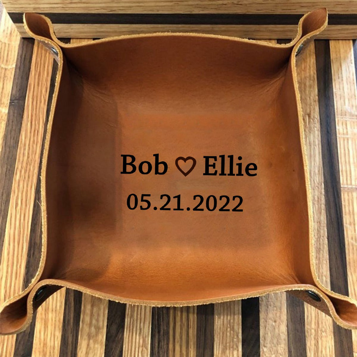 Personalized Leather valet tray - Couple,Anniversary Gift For Men