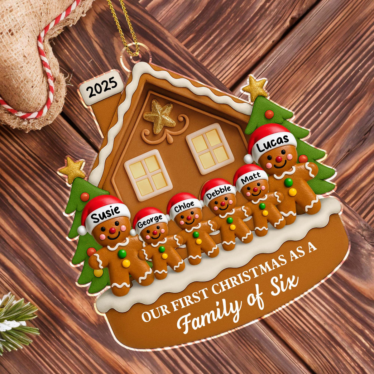 Our First Christmas As A Family Personalized House Acrylic Ornament
