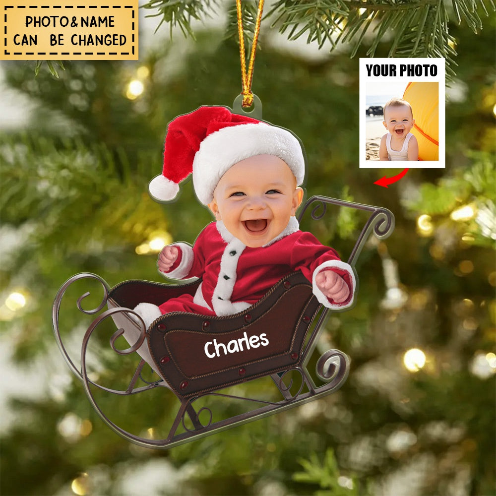 Adorable Newborn Baby - Personalized Acrylic Photo Ornament