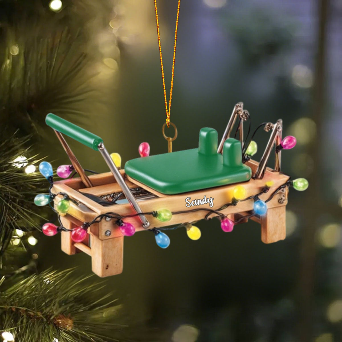 Personalized Pilates Reformer Ornament, Custom Name Christmas Gift