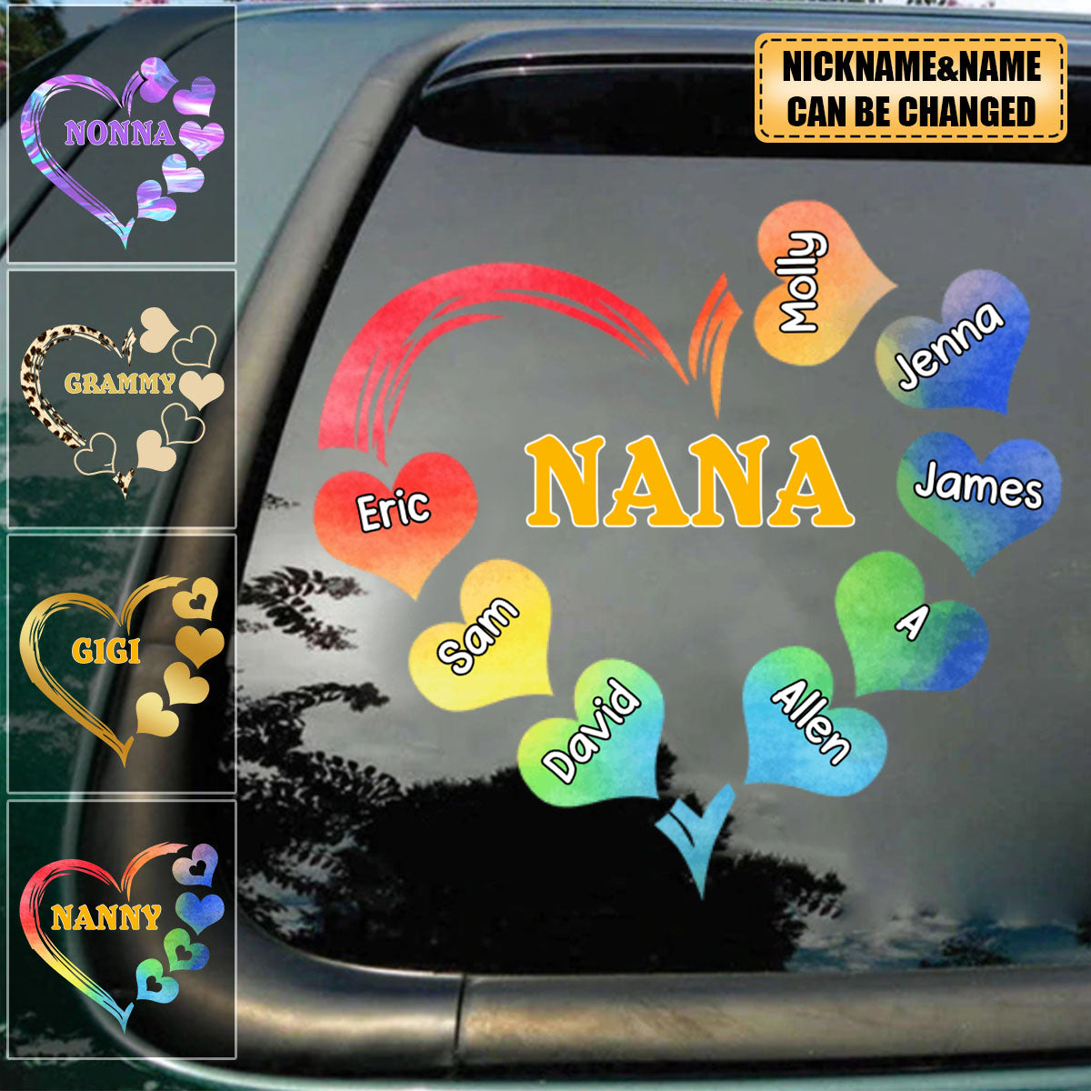 Personalized Grandma Mom Sweet Heart Decal