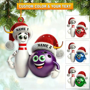Custom Name Bowling Personalized Acrylic Ornament Bowling Christmas Gift Decoration
