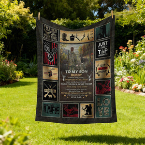 To My Son Hunting Blanket - Personalized Hunting Gifts for Son, Hunting Gift