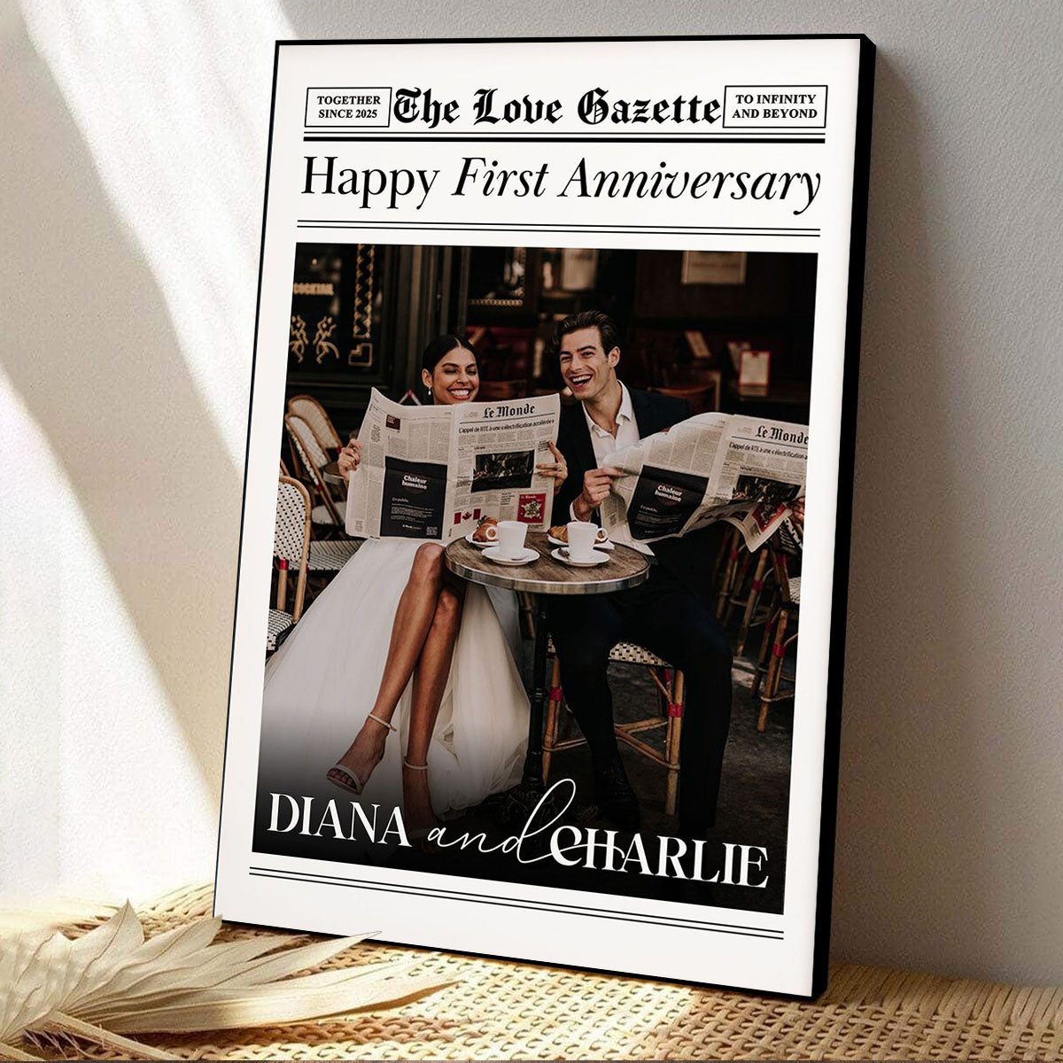 The Anniversary Times - Personalized Photo Poster For Couples