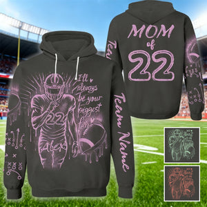 I'll Always Your Biggest Fan - Personalized Bleach Style Football Hoodie For Football Mom