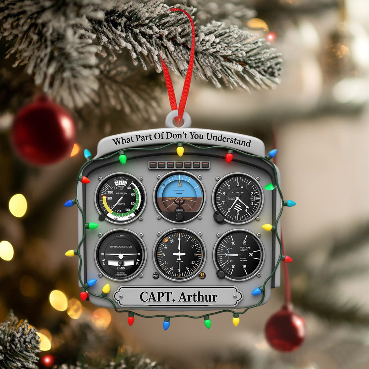 Personalized Gifts For Pilot Christmas Ornament - Flight Instruments Six Pack