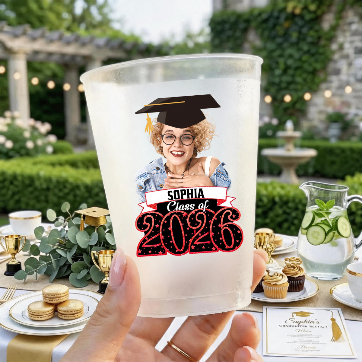 Class Of 2026, Custom Your Photo And Your Name Graduation Cups, Personalized Graduation Gift