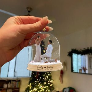 Couple Engagement Personalized Custom Photo Acrylic Ornament, Gift For Couples
