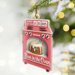 Baby Expecting Pregnancy Gift Bun In The Oven Personalized Acrylic Ornament