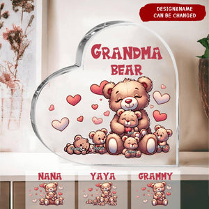 Personalized Grandma Bear With Cute Grandkids Acrylic Plaque